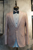 Load image into Gallery viewer, Peak Lapel Dark Blue Jacquard Men&#39;s Prom Suits