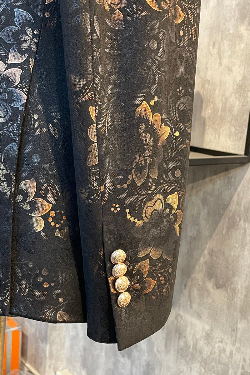 Load image into Gallery viewer, Dark Brown Shawl Lapel Jacquard Men&#39;s Prom Blazer