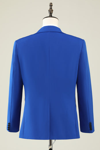 Slim Fit Peak Lapel One Button Blue Men's Prom Suits