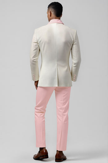 Light Pink Shawl Lapel 3 Piece Men's Prom Suits