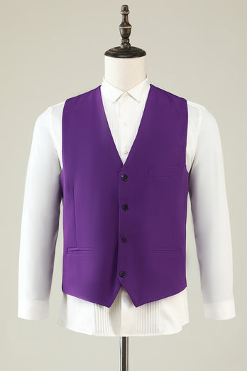 Purple Double Breasted 3 Piece Prom Homecoming Suits