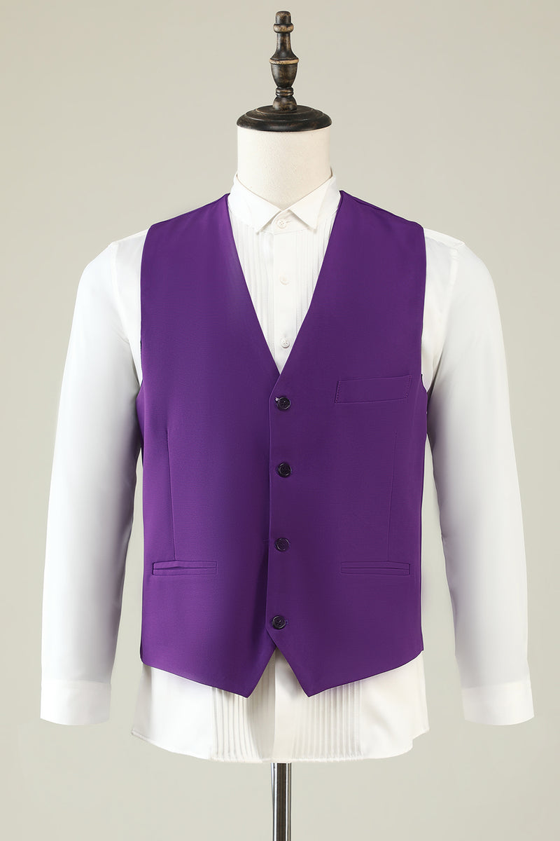 Load image into Gallery viewer, Purple Double Breasted 3 Piece Prom Homecoming Suits