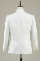 Load image into Gallery viewer, White Jacquard Shawl Lapel 3 Piece Prom Homecoming Suits