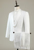 Load image into Gallery viewer, White Jacquard Shawl Lapel 3 Piece Prom Homecoming Suits