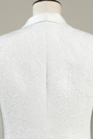 Load image into Gallery viewer, White Jacquard Shawl Lapel 3 Piece Prom Homecoming Suits