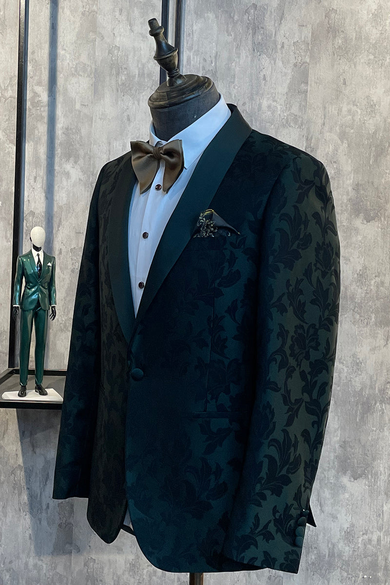 Load image into Gallery viewer, Dark Blue Peak Lapel Men&#39;s Prom Blazer