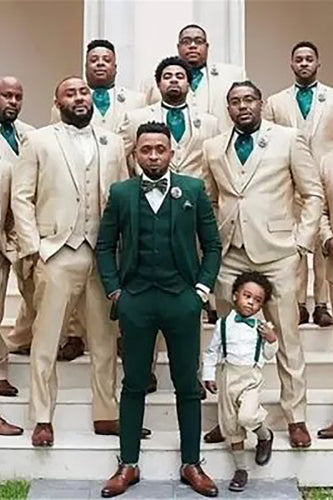 Ivory Notched Lapel 2 Piece Groom Suits