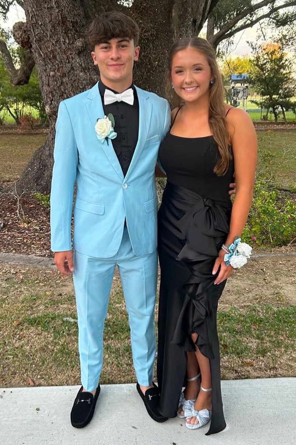 Notched Lapel Blue One Button Men's Prom Suits
