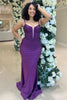 Load image into Gallery viewer, Glitter Dark Purple Mermaid Long Corset Prom Dress