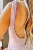 Load image into Gallery viewer, Glitter Blush V Neck Long Prom Dress With Slit