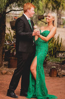 Load image into Gallery viewer, Mermaid Sweetheart Fuchsia Corset Prom Dress with Appliques