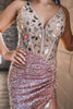 Load image into Gallery viewer, Sparkly Black Mermaid Mirror Long Beaded Prom Dress with Slit