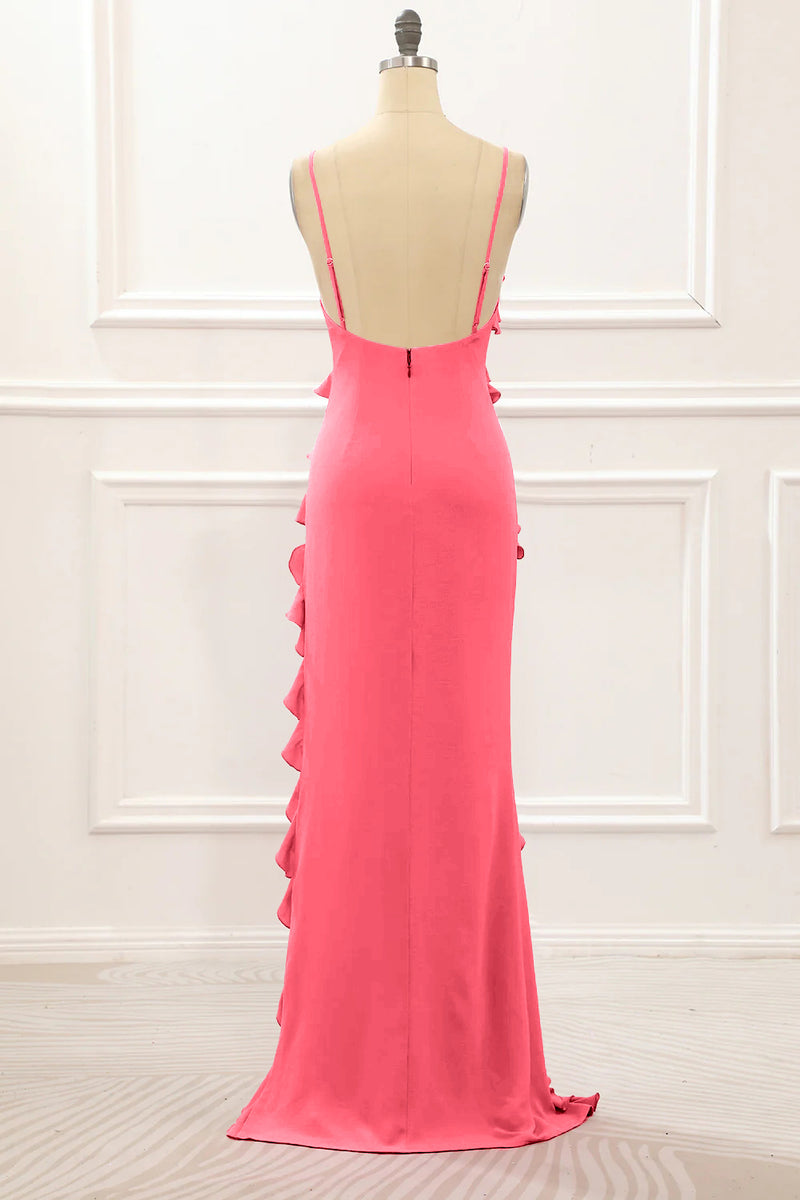 Load image into Gallery viewer, Sunset Backless Spaghetti Straps Prom Dress With Slit