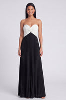 Load image into Gallery viewer, Pink and Orange Empire Waist Color Block Patchwork Long Formal Dress