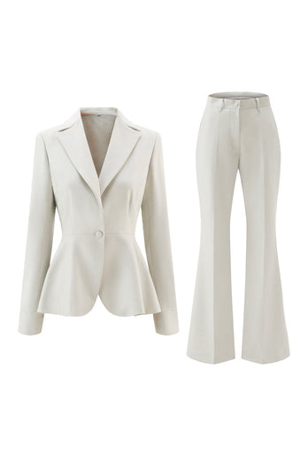 2 Piece Grey Green Notched Lapel Women Prom Suits