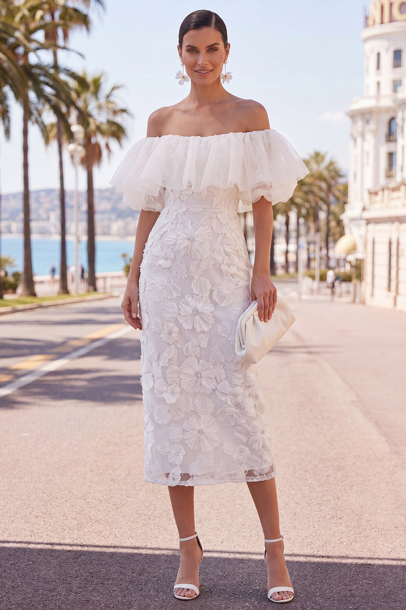 Load image into Gallery viewer, Butter Yellow Floral Ruffled Beaded Sheath Maxi Wedding Guest Dress