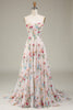 Load image into Gallery viewer, Tulle Strapless Sweep Train Ivory Long Wedding Dress with Embroidery