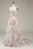 Load image into Gallery viewer, Tulle Strapless Sweep Train Ivory Long Wedding Dress with Embroidery
