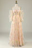 Load image into Gallery viewer, Green Off The Shoulder Long Sleeves A-Line Prom Dress