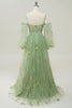 Load image into Gallery viewer, Champagne Off The Shoulder Long Sleeves A-Line Prom Dress