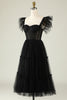 Load image into Gallery viewer, Tulle A-Line Sweetheart Black Short Prom Dress