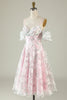 Load image into Gallery viewer, Pink Flower Printed Short Prom Dress