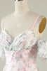 Load image into Gallery viewer, Pink Flower Printed Short Prom Dress
