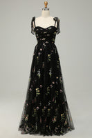 Load image into Gallery viewer, Champagne Embroidery Long Prom Dress