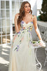 Load image into Gallery viewer, Spaghetti Straps Green Long Prom Dress With 3D Flowers
