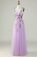 Load image into Gallery viewer, Green Spaghetti Straps Prom Dress With 3D Flowers