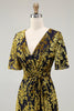 Load image into Gallery viewer, Burnout Velvet Dark Green Mother of Bride Dress
