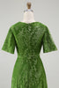 Load image into Gallery viewer, Golden Purple Burnout Wrap A-Line Velvet Long Prom Dress with Sleeves
