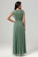 Load image into Gallery viewer, Tulle Beaded Twilight Bridesmaid Dress