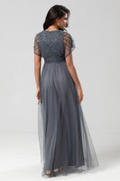Load image into Gallery viewer, Tulle Beaded Twilight Bridesmaid Dress