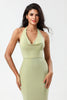 Load image into Gallery viewer, Halter Sleeveless Dusty Sage Bridesmaid Dress