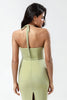 Load image into Gallery viewer, Halter Sleeveless Dusty Sage Bridesmaid Dress
