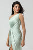 Load image into Gallery viewer, One Shoulder Matcha Bridesmaid Dress with Ruffles