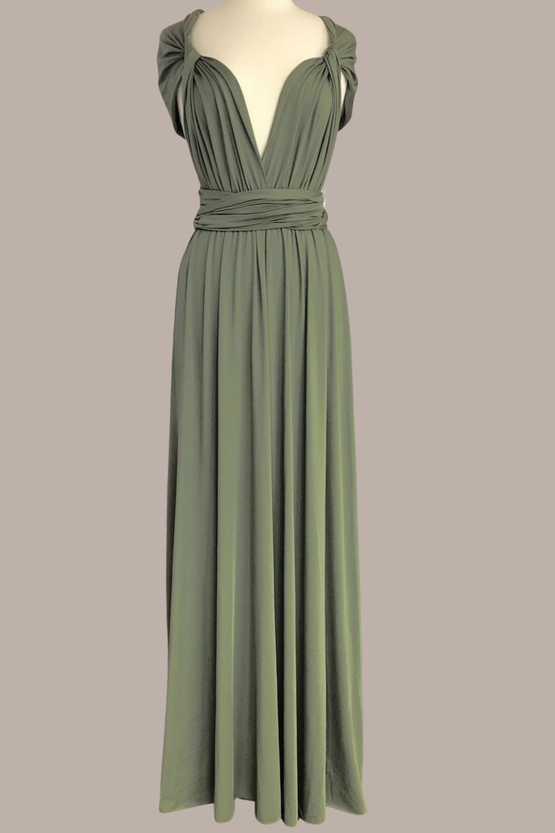 Load image into Gallery viewer, Olive Convertible Wear Long Bridesmaid Dress