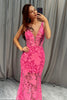 Load image into Gallery viewer, Mermaid Fuchsia Sequins Prom Dress