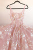 Load image into Gallery viewer, Floral Black A-Line Pleated Square Neck Long Prom Dress with Appliques