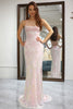 Load image into Gallery viewer, Mermaid Pink Lace-Up Back Prom Dress with Appliques