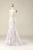 Load image into Gallery viewer, Tulle Backless Ivory Wedding Dress with Appliques