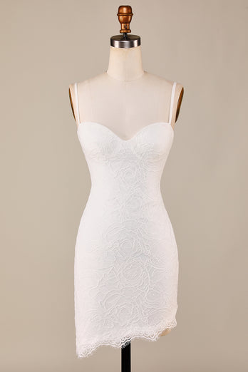 Tiered Spaghetti Straps Ivory Lace Bridal Dress