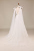 Load image into Gallery viewer, Tulle A-Line Deep V-Neck Ivory Wedding Dress with Bowknot