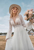 Load image into Gallery viewer, A-Line Long Sleeves Ivory Wedding Dress with Lace
