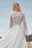 Load image into Gallery viewer, A-Line Long Sleeves Ivory Wedding Dress with Lace
