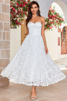 Load image into Gallery viewer, A-Line Sweetheart Sleeveless Lace Corset Wedding Dress