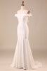 Load image into Gallery viewer, Mermaid Off The Shoulder Ivory Bridal Dress with Bownot