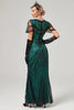 Load image into Gallery viewer, Sequins Dark Green Long 1920s Dress