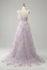 Load image into Gallery viewer, A-Line Spaghetti Straps Grey Blue Long Prom Dress with Embroidery